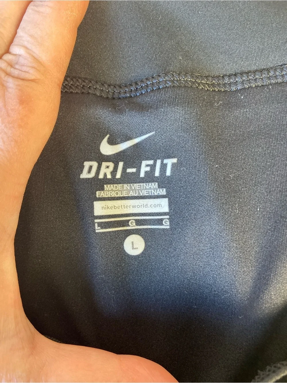 Nike Dri-FIT Running Shorts Women’s Large Black Gray Abstract Print